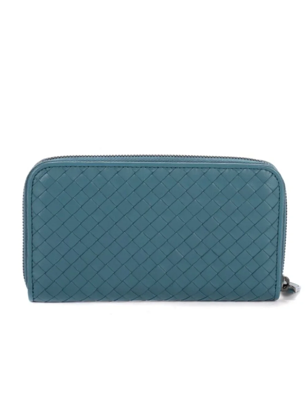 Bottega Venetaclassic Continental Wallet Blue Intrecciato Leather